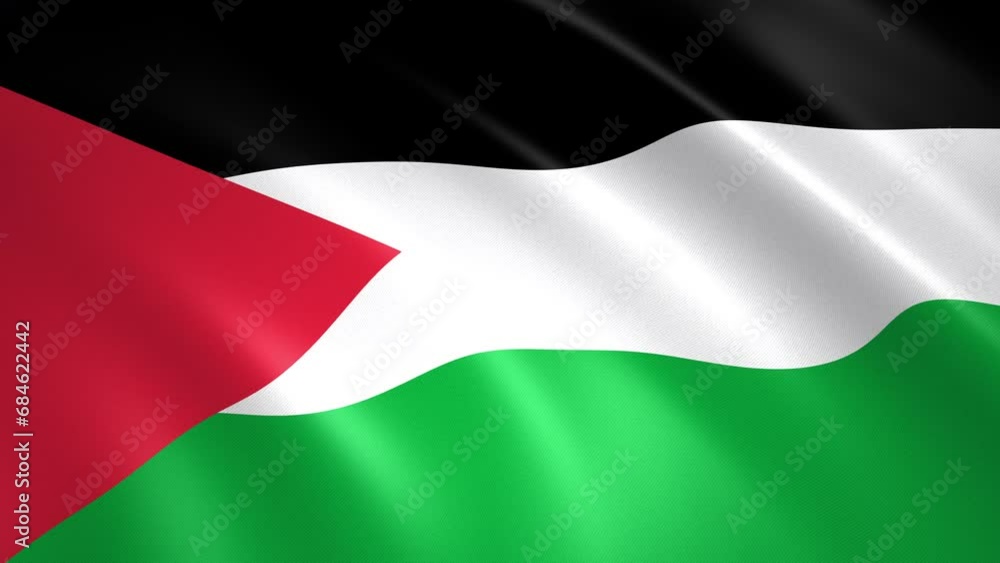 Palestine floating flag. 3D seamlessly animated illustration Palestine floating flag. 3D seamlessly animated illustration