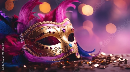 Mardi Gras Mask In Bokeh Effect