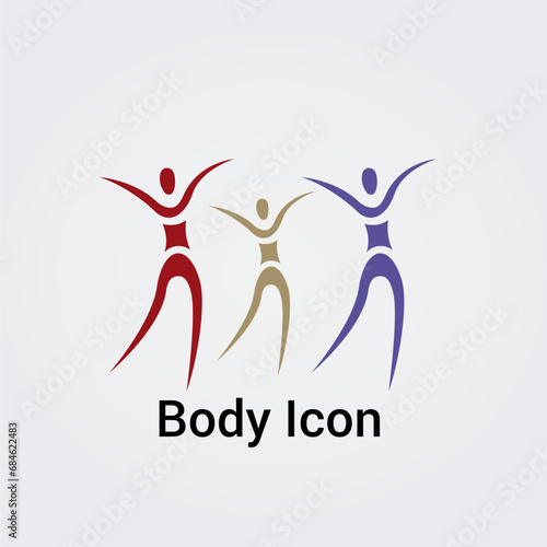 Illustration Corps Silhouette isolée Icône Illustration Couleurs graphique Symbole Nature, Sports et Fitness, Logo pour entreprise