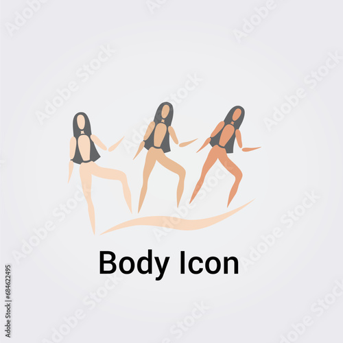 Illustration Corps Silhouette isolée Icône Illustration Couleurs graphique Symbole Nature, Sports et Fitness, Logo pour entreprise