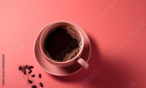 Espresso Coffee Cup And Coffee Beans Background