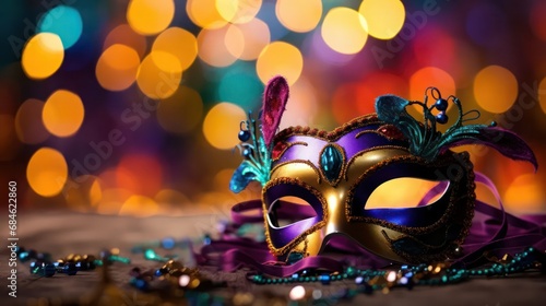 Mardi Gras Mask In Bokeh Effect © Left