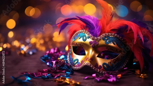 Mardi Gras Mask in Bokeh Effect © Left