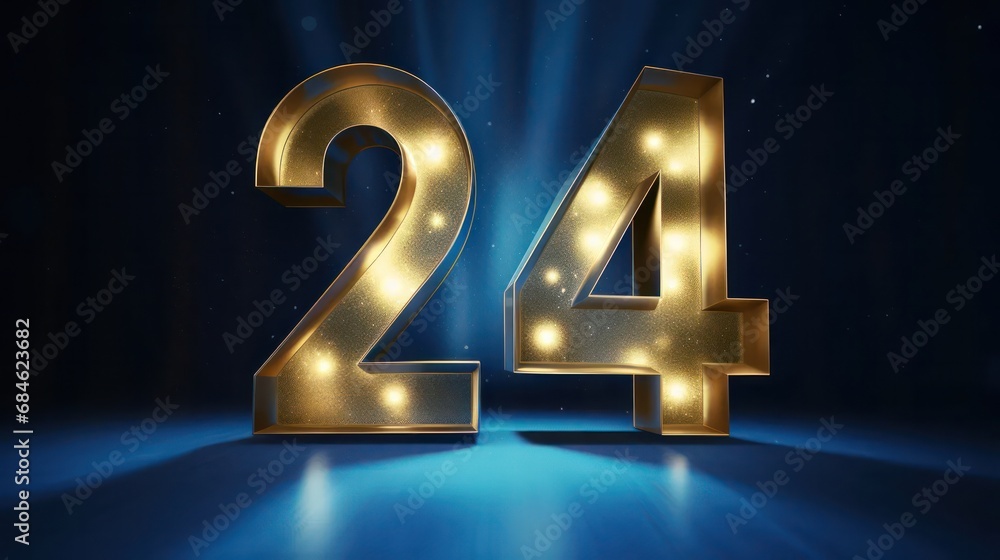 Number 24 symbolize new year 2024 Number 24 symbolize new year 2024