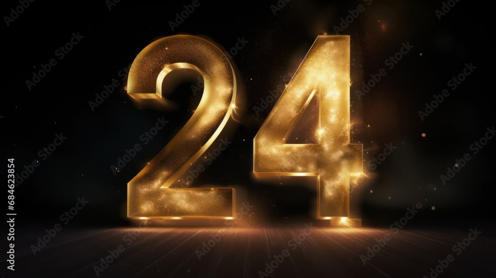 Number 24 symbolize new year 2024 Number 24 symbolize new year 2024