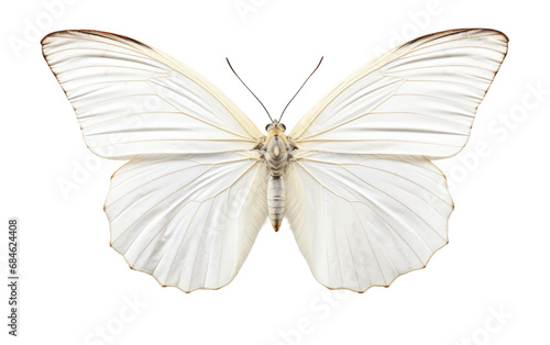 Butterfly White Vibrant Wings Isolated on a Transparent Background PNG © Haider