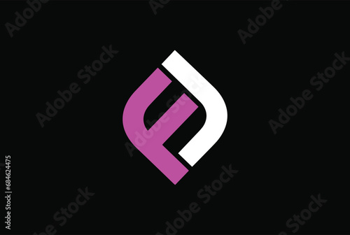 letter F, J, JF or FJ logo design template with business card. Vector