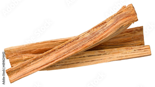 Aromatic cedar wood sticks isolated on white background, top view. photo