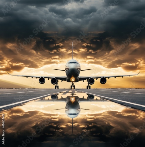 a passenger plane on the ground