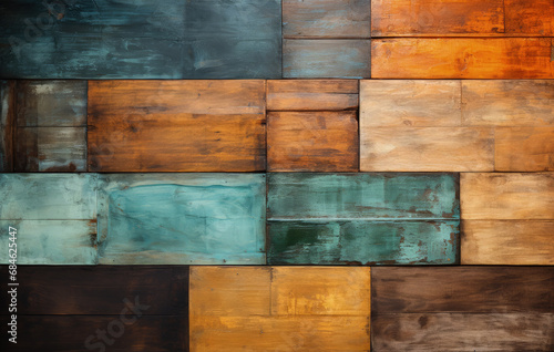 Rustic Rainbow: Wooden Shades with Artistic Oxidation - Generative AI