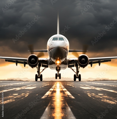 a passenger plane on the ground