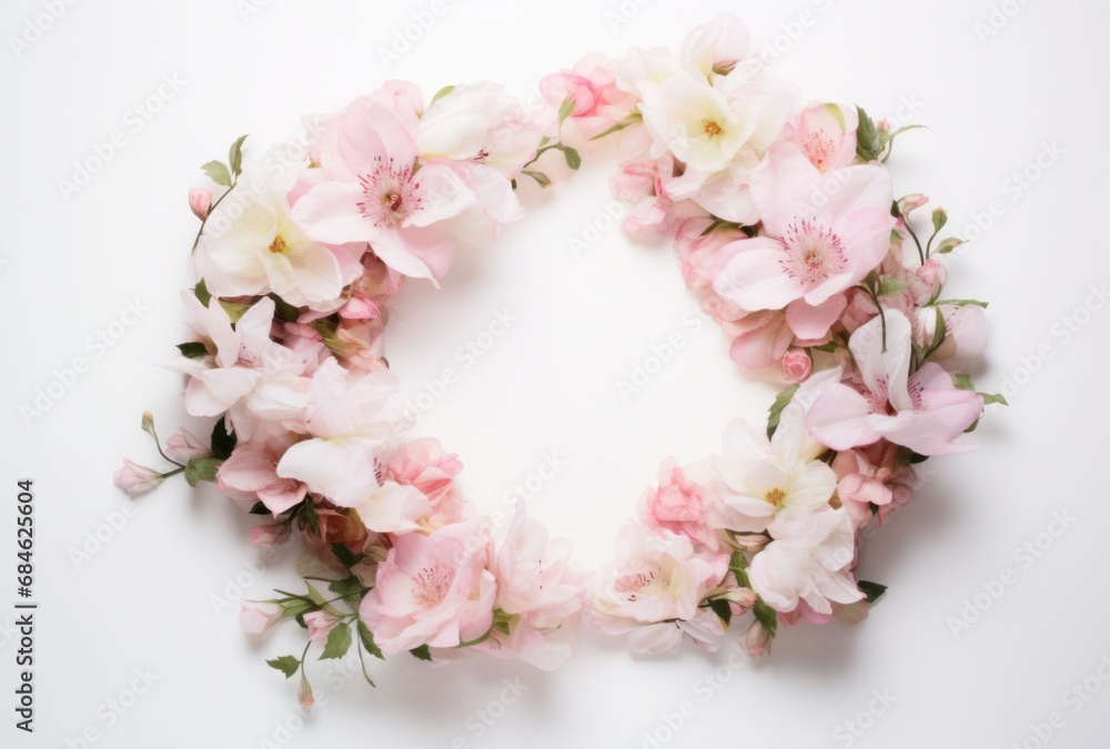 a white background with flowers and leaves in the shape of a letter o a white background with flowers and leaves in the shape of a letter o