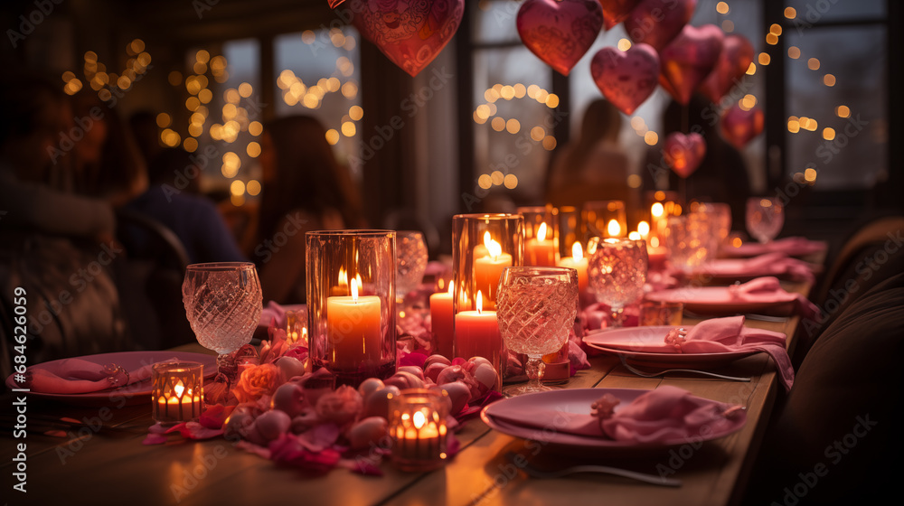 Valentine Day celebrations with friends such as group dinners,  