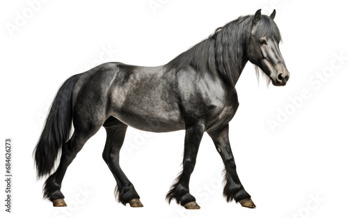 Percheron Powerful Drafter Horse Isolated on a Transparent Background PNG