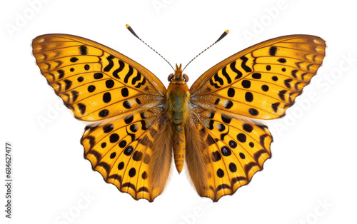 Small Pearl Bordered Fritillary Butterfly Isolated on a Transparent Background PNG