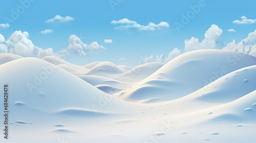 Snowy Christmas Landscape Illustration, Festive Winter Scene 3D, Holiday Snow Background Design