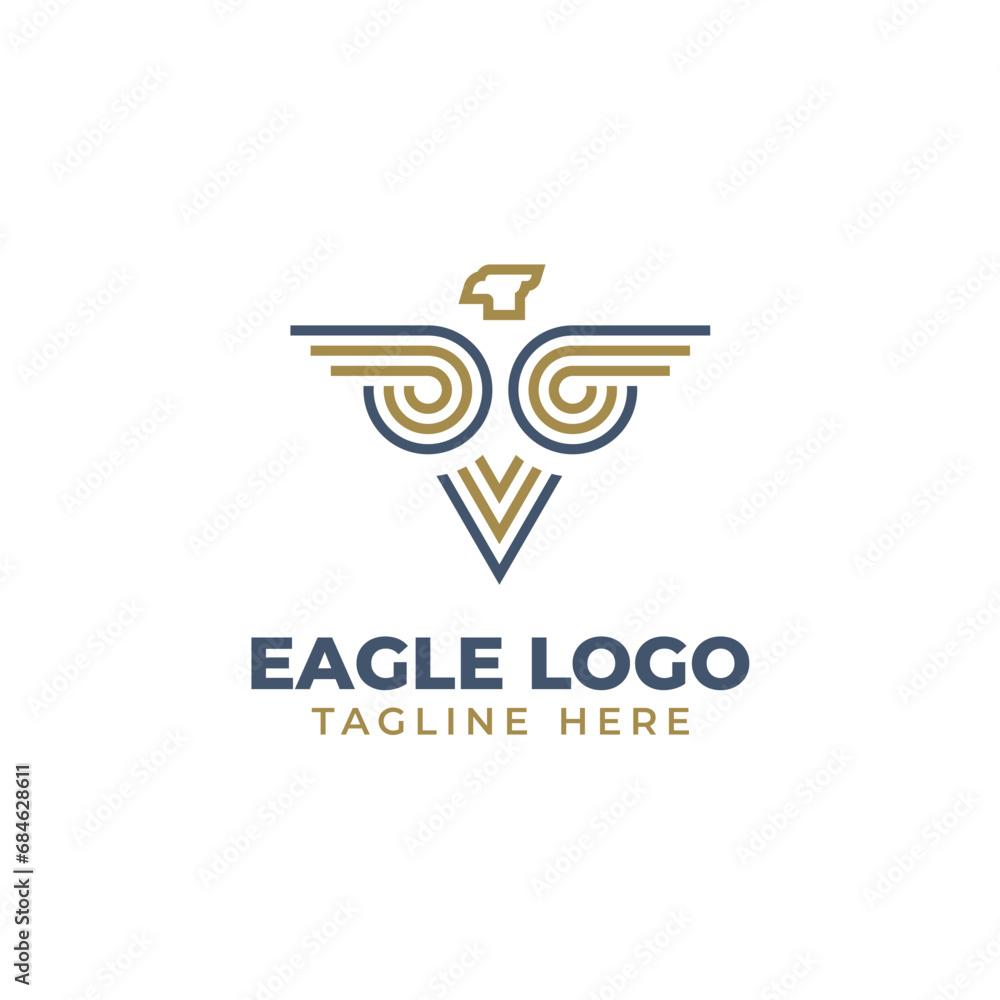 Line vector eagle logo design