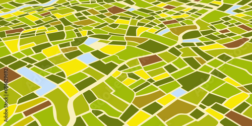 aerial top view Land with green fields sown in countryside in spring day Land with cultivated plants of rice fields.Vector background perfect for wallpaper or design elements