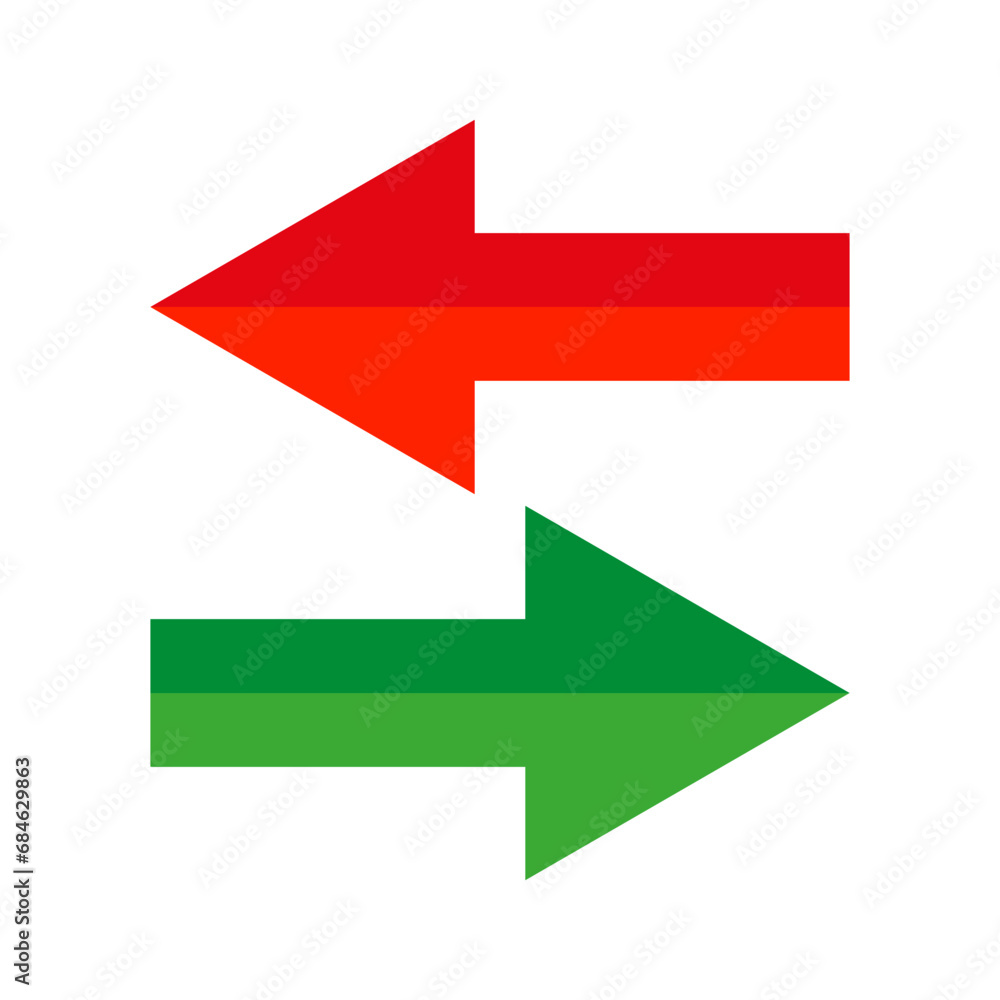 red green arrows. Vector illustration. EPS 10. red green arrows. Vector illustration. EPS 10.