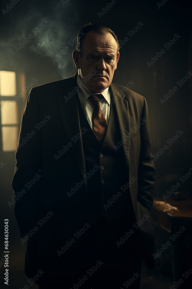 Fototapeta premium Old school gangster, mafia boss, godfather