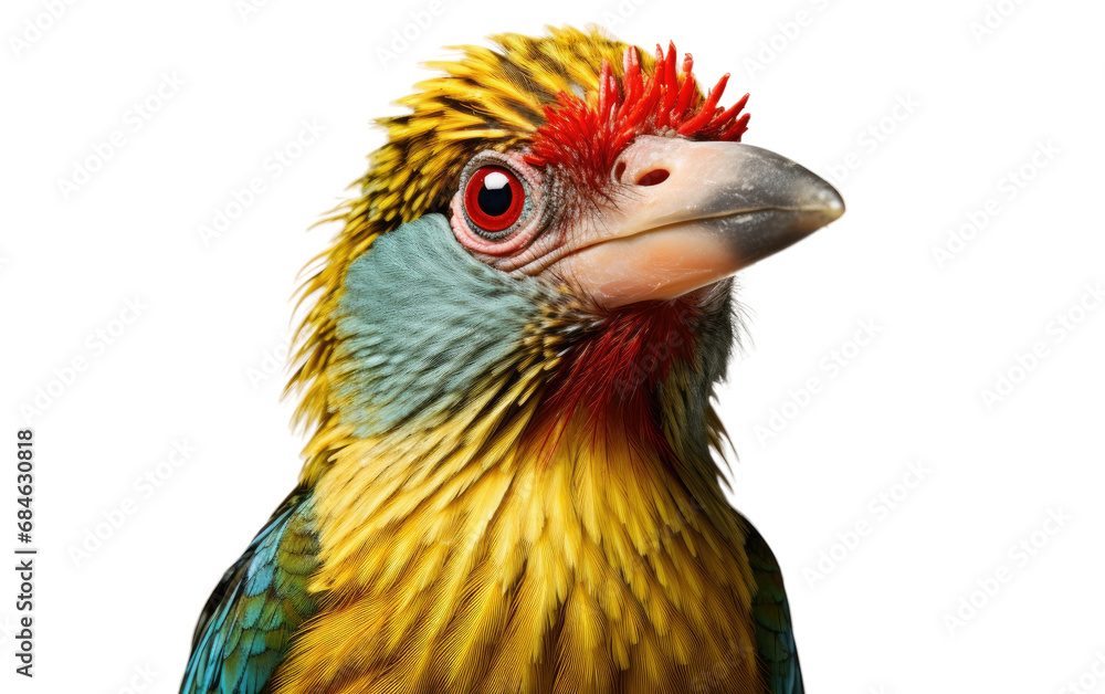 Barbets Vibrant Plumage Isolated on a Transparent Background PNG