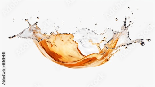 Water and cream splashes in spherical shape, isolated on white background photo