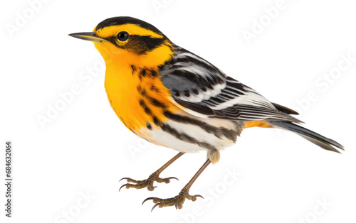 Blackburnian Warbler Vibrant Songbird Isolated on a Transparent Background PNG photo