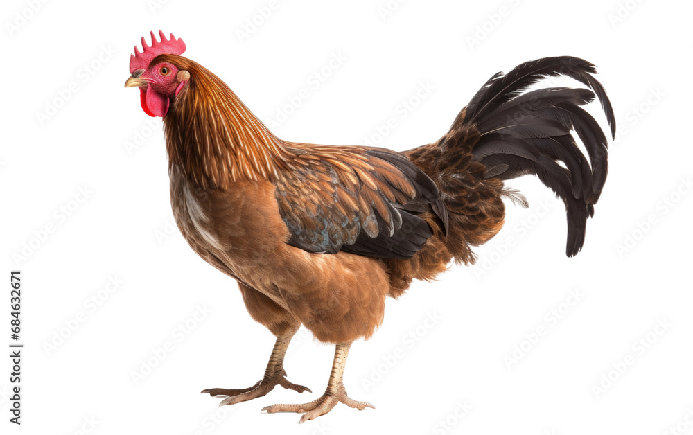 Booted Ornate Plumage Bantam Isolated on a Transparent Background PNG