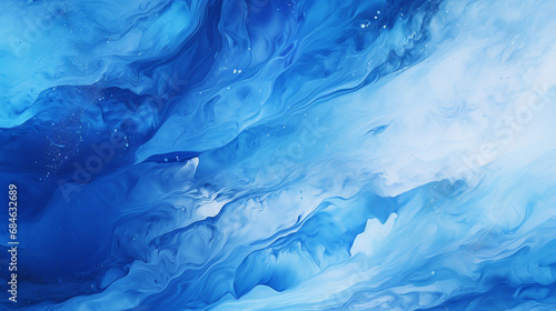Abstract Art Blue Paint Swirls - Creative Fluid Motion Background