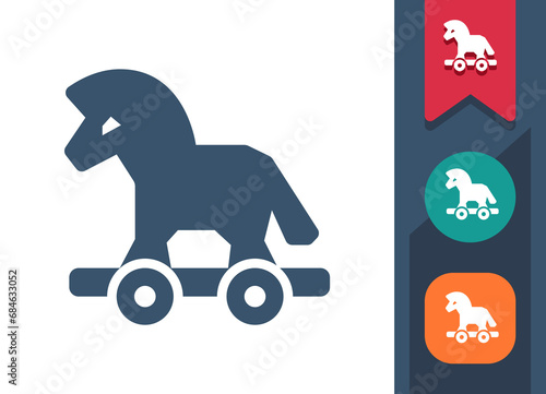 Trojan Horse Icon. Virus, Antivirus, Internet Security photo