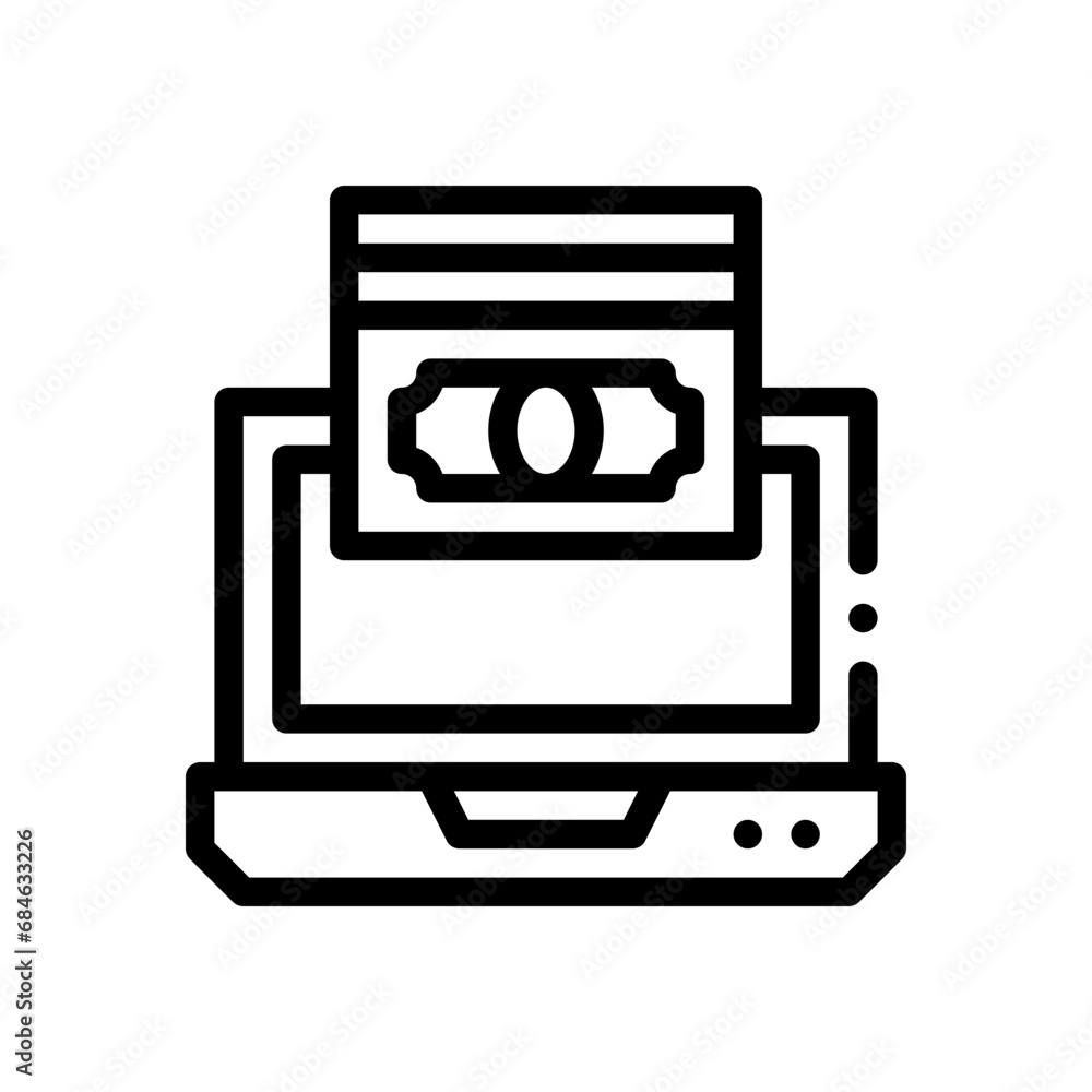 online payment line icon online payment line icon