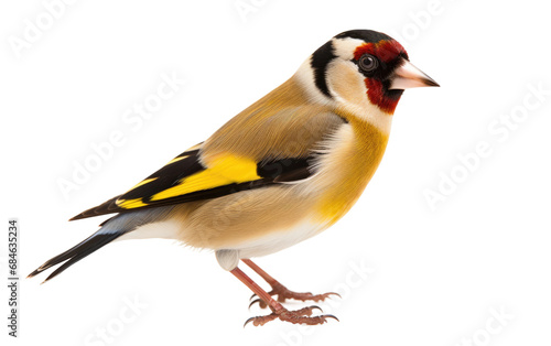 European Goldfinch Adorned Isolated on a Transparent Background PNG © Haider