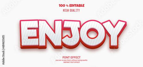 3d Enjoy text effect. Editable text effect.