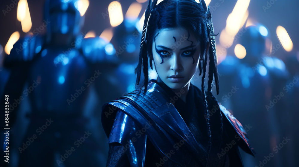 blue samurai ninja, deadly warrior in the shadows, terrifying assassin. blue samurai ninja, deadly warrior in the shadows, terrifying assassin.