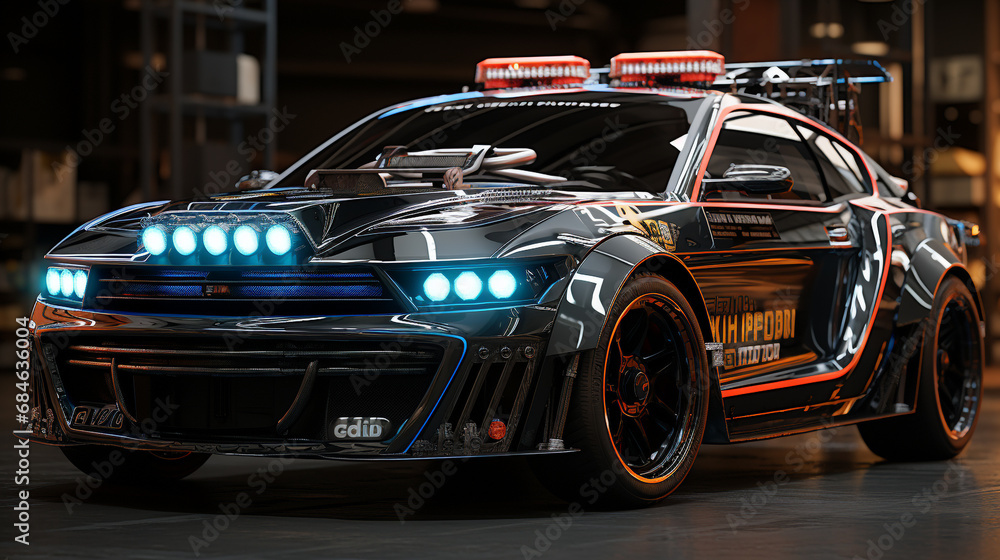 3d realistic police car