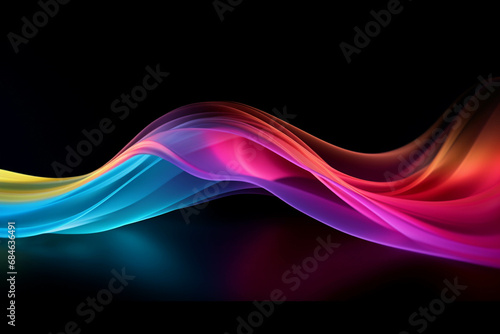 Wallpaper Mural Curved colorful neon light waves. Torontodigital.ca