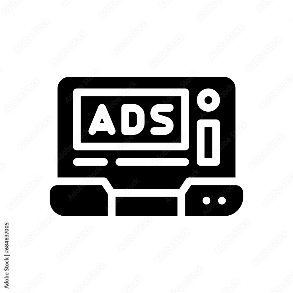 Fototapeta premium laptop glyph icon