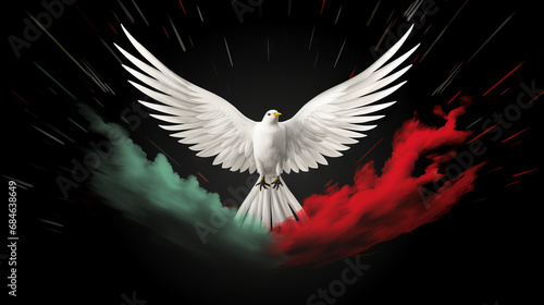 Free Palestine flag with a dove of peace