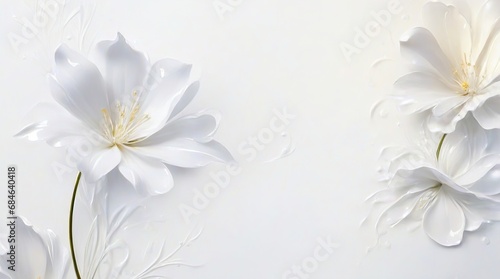 white flower background with empty wall #684640418