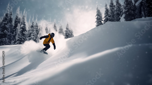 Eleganza sulla Neve- Un Momento Epico di Snowboard in Montagna