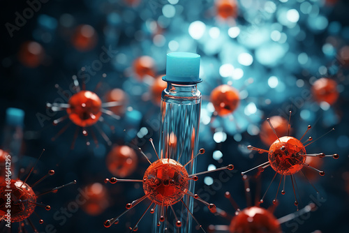 Generative AI - Abstract illustration of vaccine invention and development