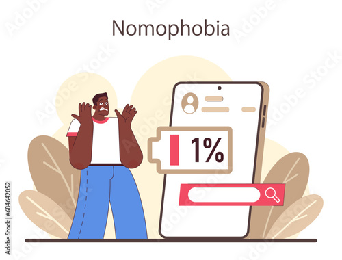 Digital detox. Character practicing mindfulness, reducing screen time, and enjoying tech-free zones. Disconnected or turned off gadget. Balanced life and mental health. Flat vector illustration