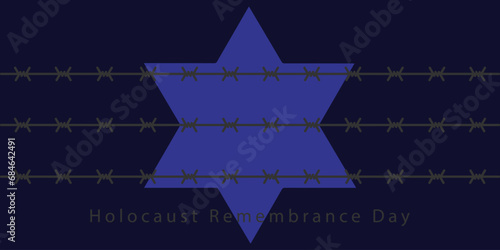 International Holocaust Remembrance Day vector. Star of David . January 27. Important day
