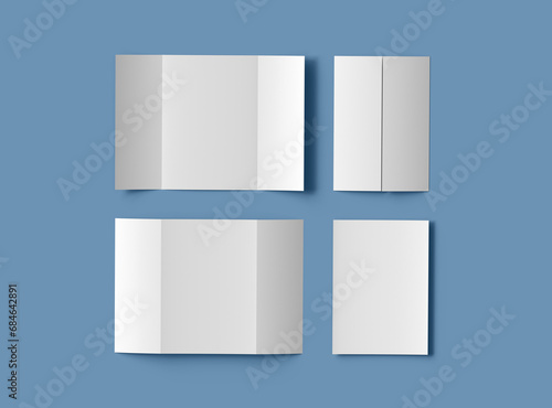 Wallpaper Mural Blank A4 Gate Fold Brochure 3d render to present your design Torontodigital.ca