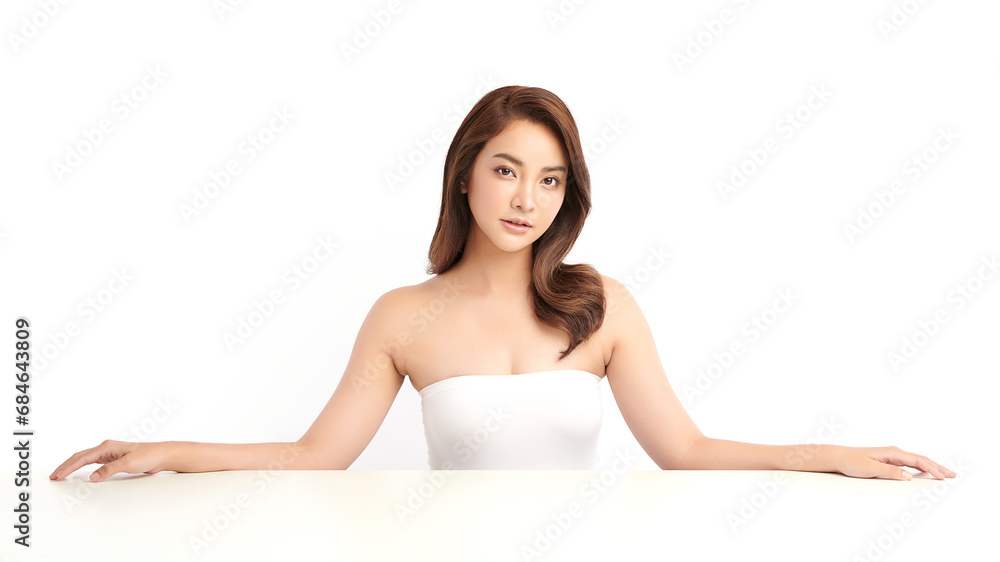 Beautiful young asian woman with clean fresh skin on white background, Face care, Facial treatment, Cosmetology, beauty and spa, Asian women portrait. Beautiful young asian woman with clean fresh skin on white background, Face care, Facial treatment, Cosmetology, beauty and spa, Asian women portrait.