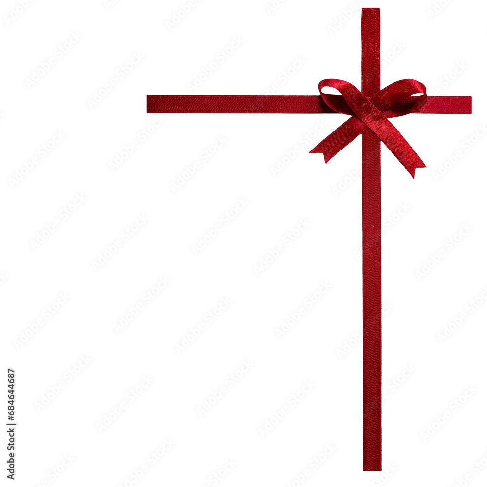a Red ribbon with a bow isolated on a transparent background for Christmas. a Red ribbon with a bow isolated on a transparent background for Christmas.