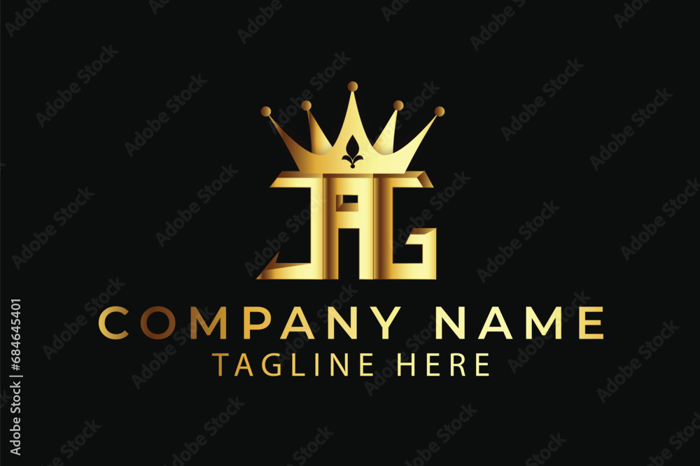 JAG, JAG lettermark logo, JAG wordmark logo, JAG monogram logo JAG with crown JAG, JAG lettermark logo, JAG wordmark logo, JAG monogram logo JAG with crown
