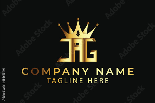 JAG, JAG lettermark logo, JAG wordmark logo, JAG monogram logo JAG with crown