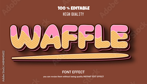 3d Waffle text effect. Editable text effect-01
