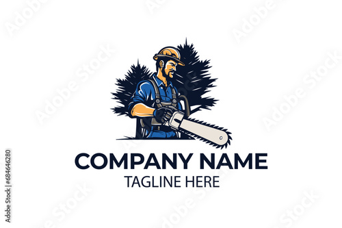 A woodcutter logo, Woodcutting logo,  tree cutting logo